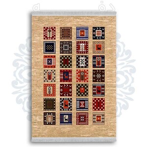 فرشینه دفه از جنس پارچه شانل ترک طرح  گلیم کد 46