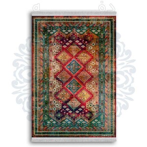 فرشینه دفه از جنس پارچه شانل ترک طرح  گلیم کد 48