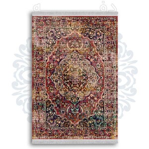 فرشینه دفه از جنس پارچه شانل ترک طرح  گلیم کد 49