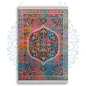 فرشینه دفه از جنس پارچه شانل ترک طرح  گلیم کد 57