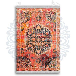 فرشینه دفه از جنس پارچه شانل ترک طرح  گلیم کد 58