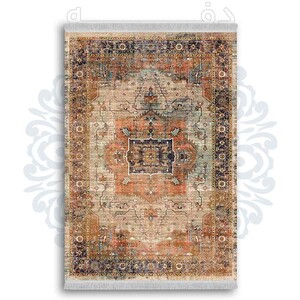 فرشینه دفه از جنس پارچه شانل ترک طرح  گلیم کد 68