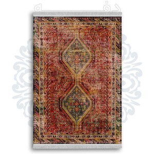 فرشینه دفه از جنس پارچه شانل ترک طرح  گلیم کد 76