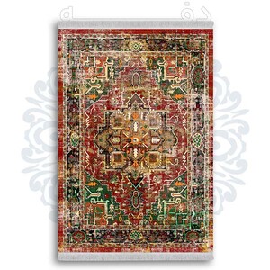 فرشینه دفه از جنس پارچه شانل ترک طرح  گلیم کد 87