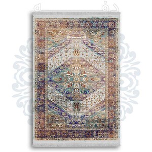 فرشینه دفه از جنس پارچه شانل ترک طرح  گلیم کد 104