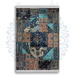 فرشینه دفه از جنس پارچه شانل ترک طرح  گلیم کد 109