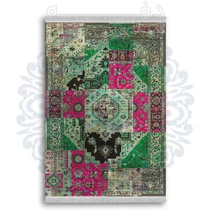 فرشینه دفه از جنس پارچه شانل ترک طرح  گلیم کد 110