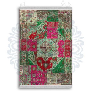 فرشینه دفه از جنس پارچه شانل ترک طرح  گلیم کد 111