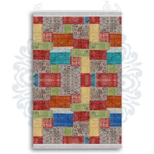 فرشینه دفه از جنس پارچه شانل ترک طرح  گلیم کد 163