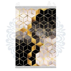 فرشینه دفه از جنس پارچه هازان مخمل ترک طرح مدرن کد 658