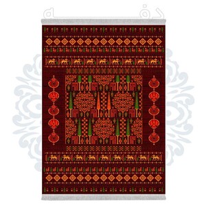 فرشینه دفه از جنس پارچه شانل ترک طرح فانتزی کد TM 404