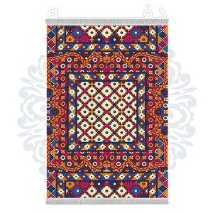 فرشینه از جنس پارچه هازان مخمل ترک طرح سنتی و مدرن برند دفه کد DHU263