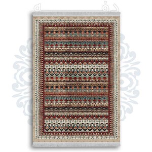 فرشینه از جنس پارچه هازان مخمل ترک طرح گلیم برند دفه کد DDGG 66
