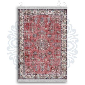 فرشینه از جنس پارچه هازان مخمل ترک طرح گلیم برند دفه کد DDGG 93