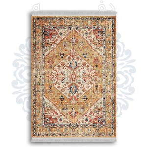 فرشینه از جنس پارچه هازان مخمل ترک طرح گلیم برند دفه کد DDGG 136