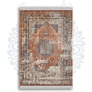 فرشینه از جنس پارچه هازان مخمل ترک طرح گلیم برند دفه کد DDGG 139