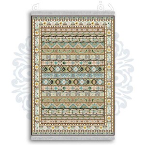 فرشینه از جنس پارچه هازان مخمل ترک طرح گلیم برند دفه کد DDGG 169