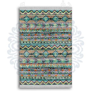 فرشینه از جنس پارچه هازان مخمل ترک طرح گلیم برند دفه کد DDGG 188
