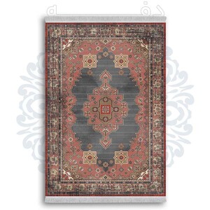 فرشینه از جنس پارچه هازان مخمل ترک طرح گلیم برند دفه کد DDGG 192
