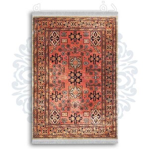 فرشینه از جنس پارچه هازان مخمل ترک طرح گلیم برند دفه کد DDGG 197