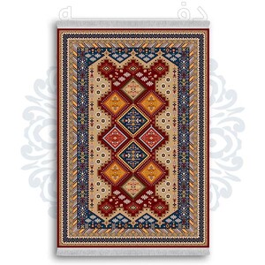 فرشینه از جنس پارچه هازان مخمل ترک طرح سنتی و مدرن برند دفه کد DDSS163