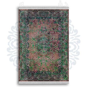 فرشینه از جنس پارچه هازان مخمل ترک طرح سنتی و مدرن برند دفه کد DDSMM175