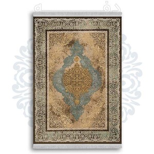 فرشینه از جنس پارچه هازان مخمل ترک طرح سنتی و مدرن برند دفه کد DDSMM475