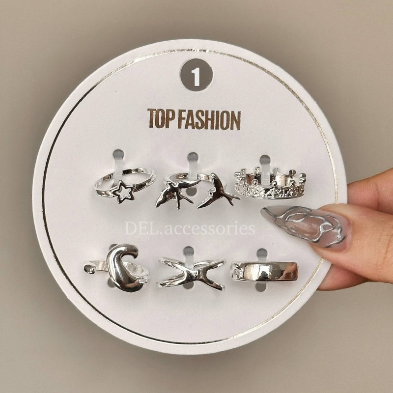 پک انگشتر 6 عددی فری سایز