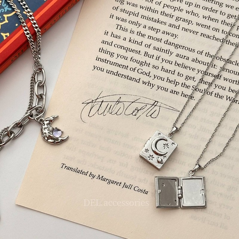 گردنبند لاکت ماه و ستاره استیل رنگ ثابت