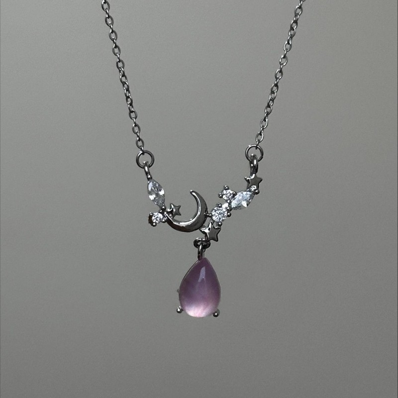 گردنبند ماه و ستاره ظریف کریستال سوارسکی یاسی