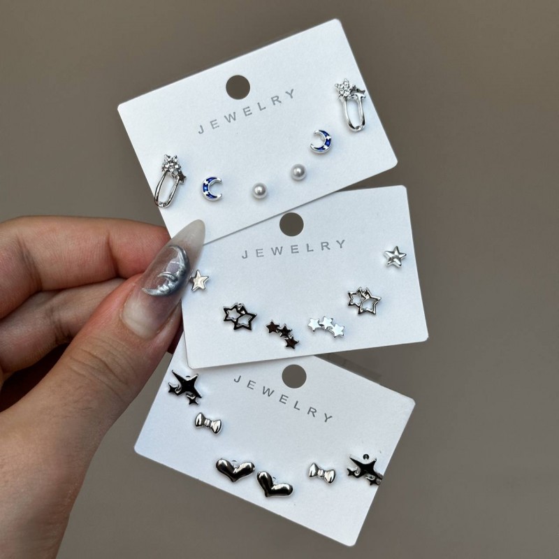 پک گوشواره ماه و ستاره استیل