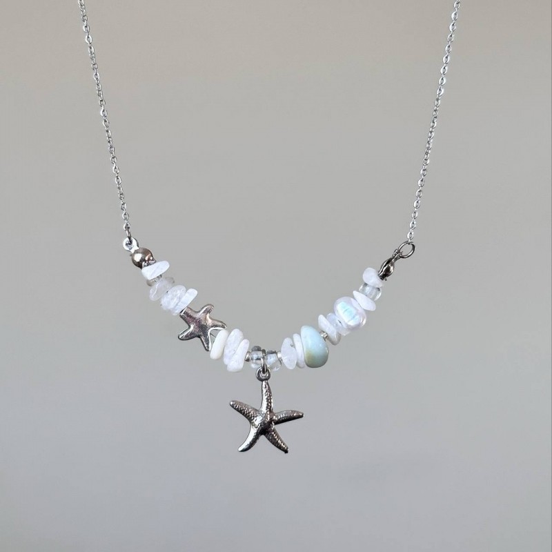 گردنبند سنگ طبیعی ساحل