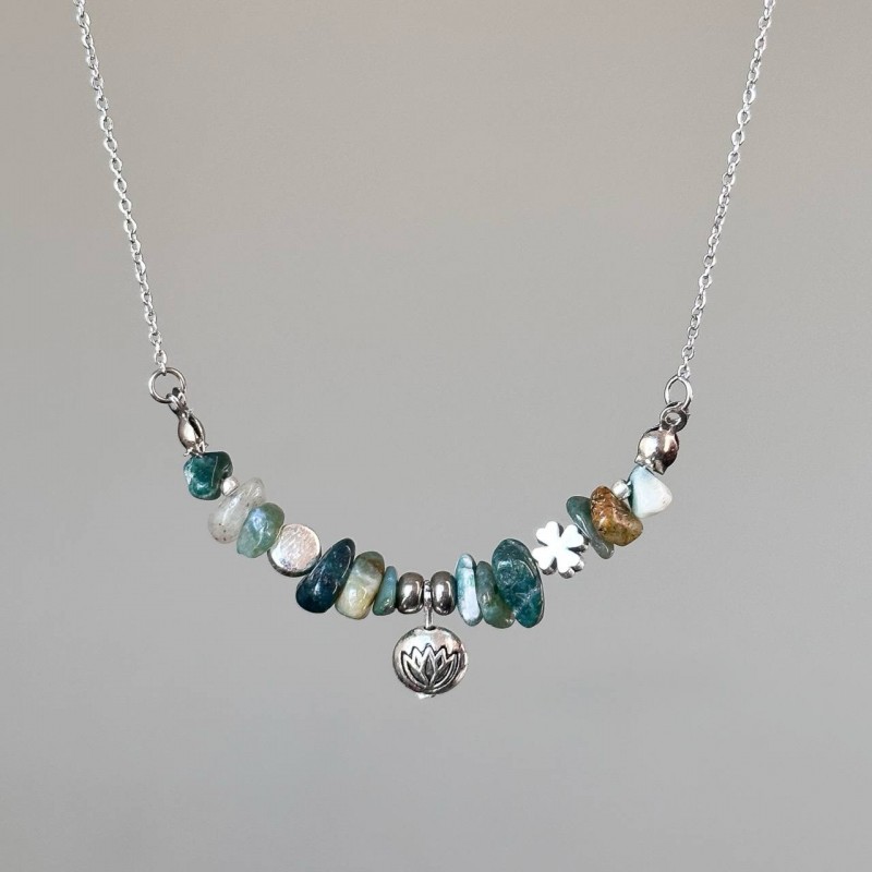 گردنبند سنگ طبیعی جنگل