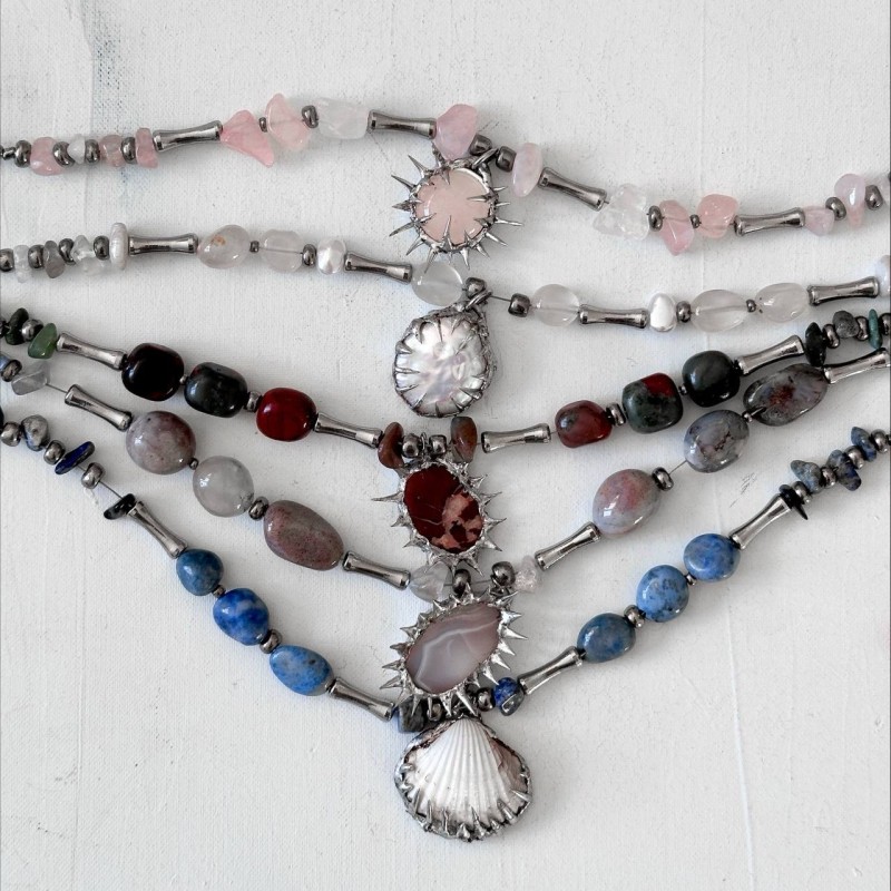 کالکشن گردنبند سنگ طبیعی