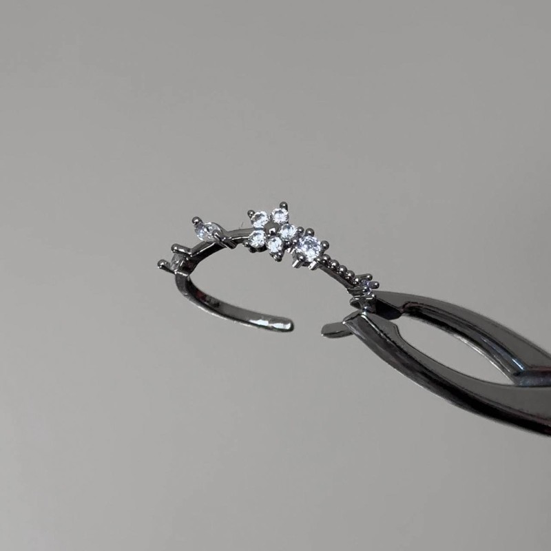 انگشتر آبکاری نقره گل