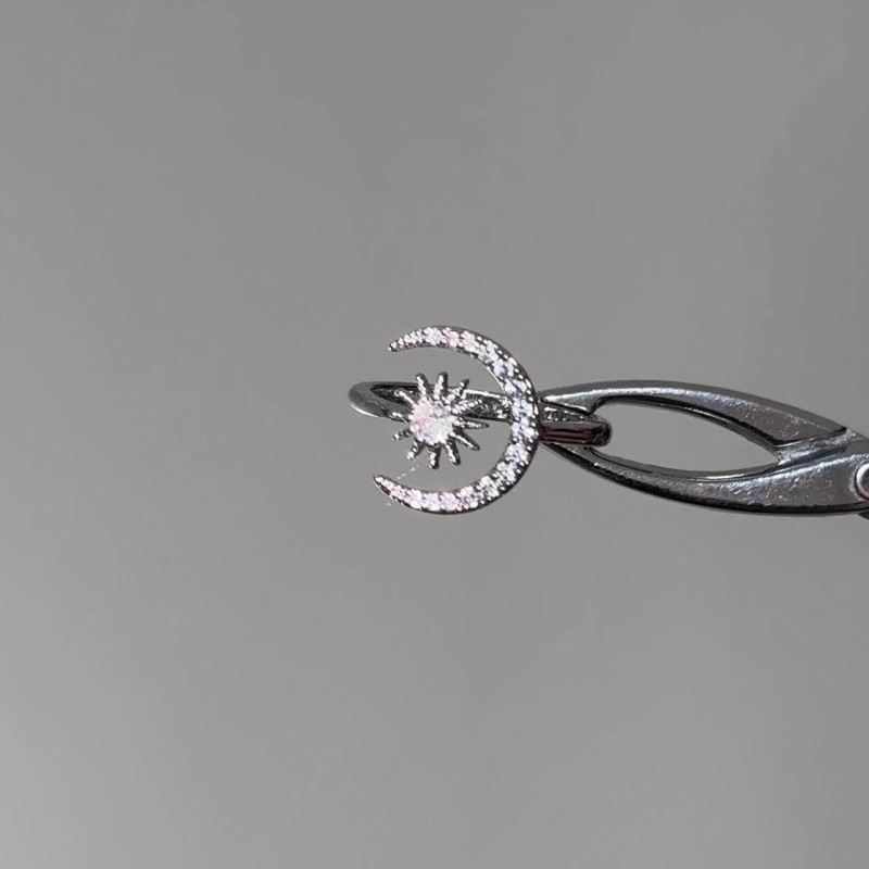 انگشتر ابکاری نقره ماه و خورشید