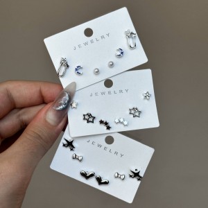 پک گوشواره ماه و ستاره استیل
