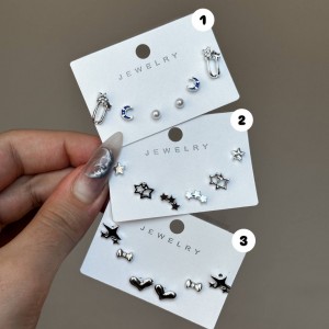 پک گوشواره ماه و ستاره استیل