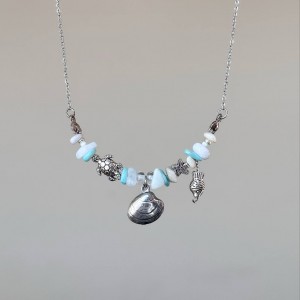 گردنبند سنگ طبیعی دریا