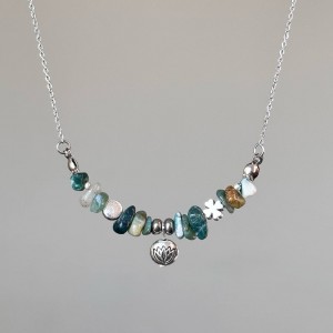 گردنبند سنگ طبیعی جنگل