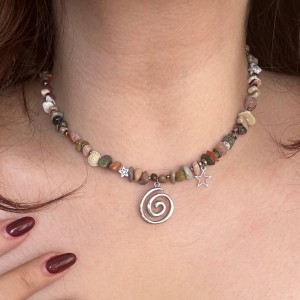 گردنبند اسپیرال تمام سنگ