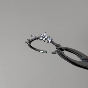 انگشتر آبکاری نقره گل