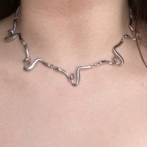 گردنبند دفرمه آبکاری نقره