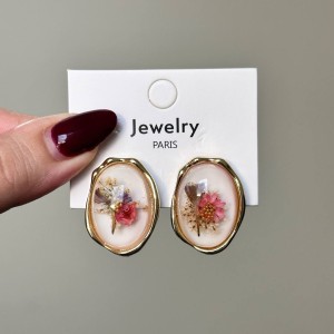 گوشواره خاص آبکاری طلا گل