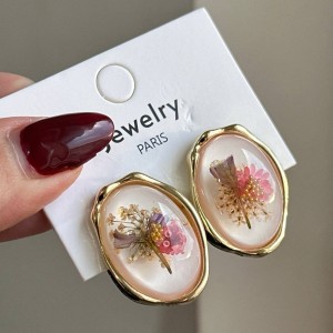 گوشواره خاص آبکاری طلا گل