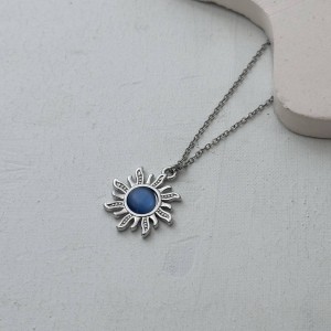 گردنبند استیل خورشید آبی