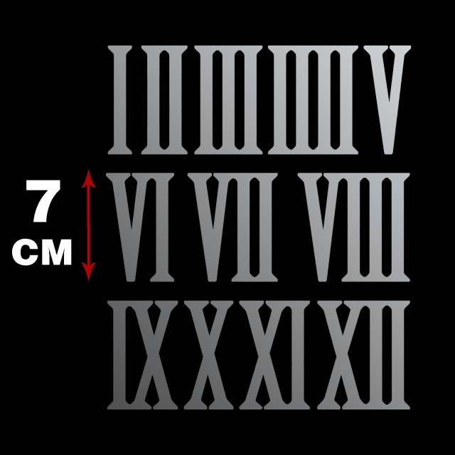 عدد ساعت 12 عددی 7سانتی یونانی نقره ای