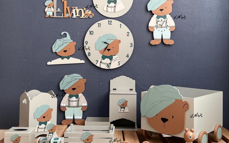 رنگ‌آمیزی بیس‌های خام ام‌دی‌اف با طرح‌های کودکانه