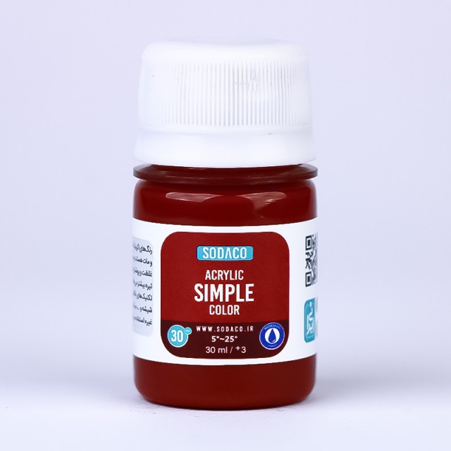 رنگ زرشکی اکریلیک ساده  هنری 30 میل  سوداکو 301