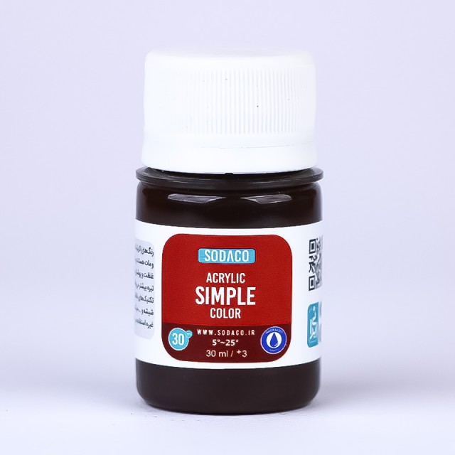 رنگ قهوه ای اکریلیک ساده  هنری 30 میل  سوداکو 303